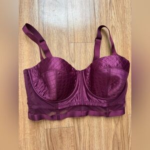 Victoria's Secret Quilted Plum Longline Bra (36DD)